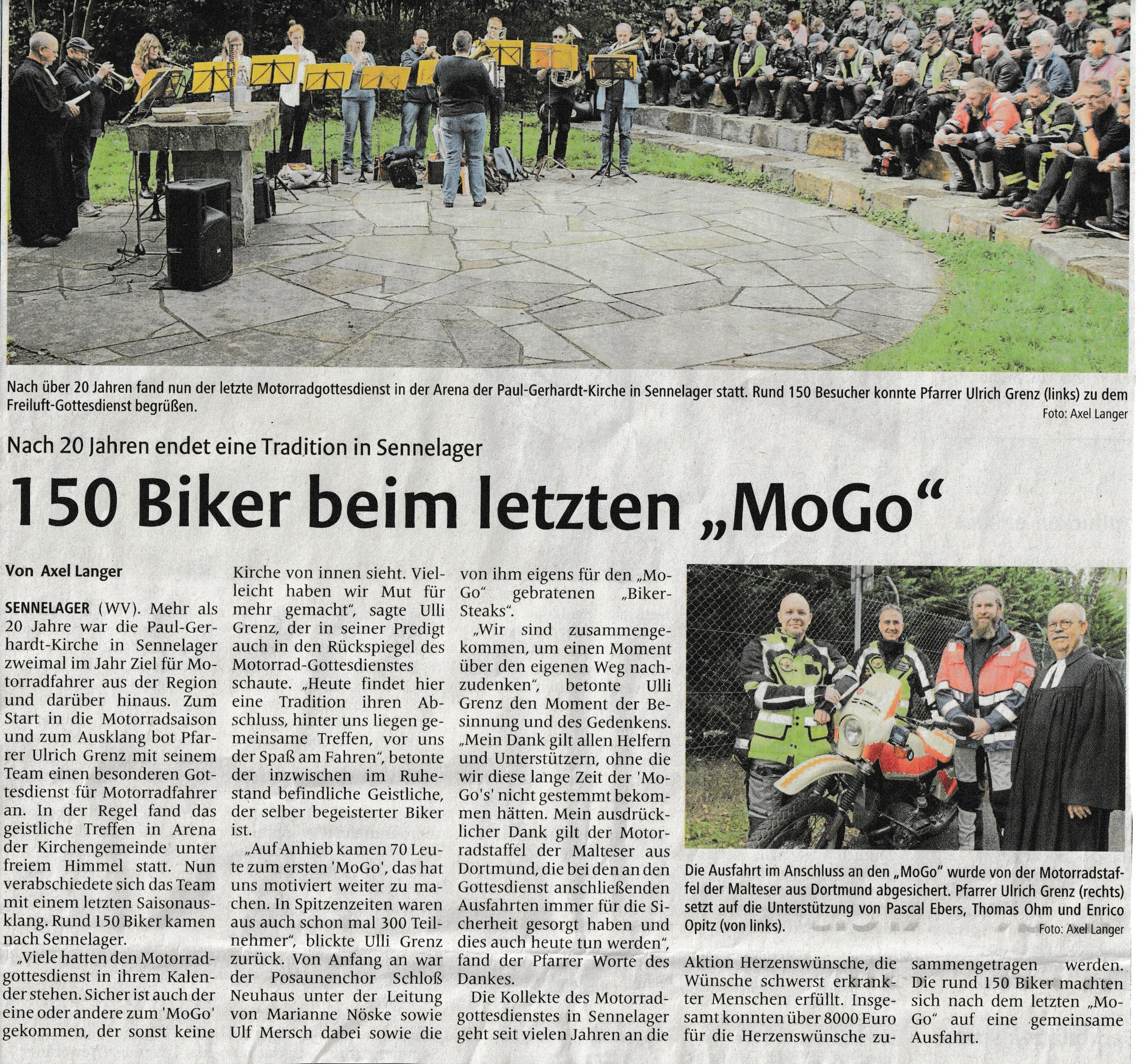 Letzter MoGo in Sennelager Foto aus dem WEstfälischem Volksblatt